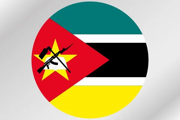 Vlag afbeelding binnen een cirkel van het land van Mozambique — Stockfoto