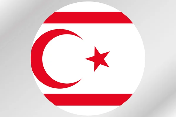 Flagga Illustration inom en cirkel med landet av norra Cy — Stockfoto