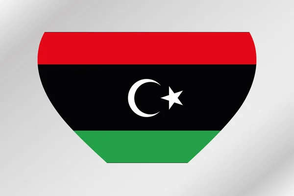 リビア-46 のフラグと心の旗イラスト — ストック写真