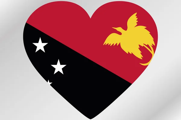 Flag Illustration of a heart with the flag of  Papua New Guinea — Stock Photo, Image