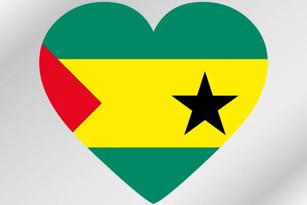 Bandera Ilustración de un corazón con la bandera de Santo Tomé E Princi — Foto de Stock