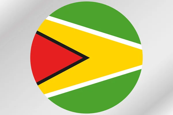 Bandeira Ilustração dentro de um círculo do país da Guiana — Fotografia de Stock
