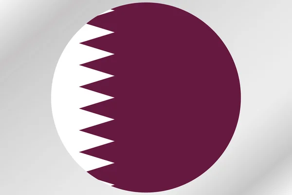 Flag Illustration within a circle of the country of  Qatar — Stock Photo, Image