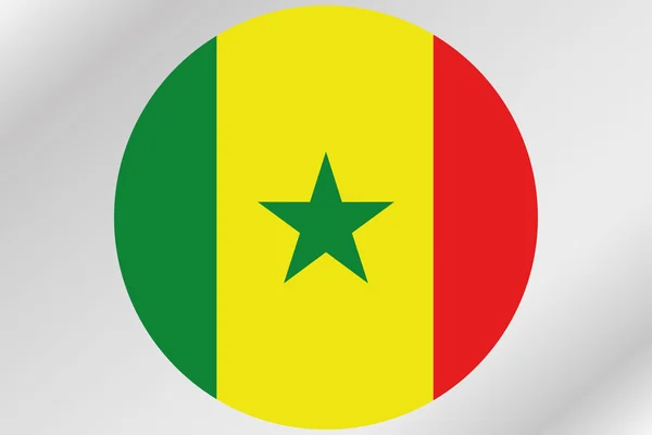 Illustration du drapeau dans un cercle du pays du Sénégal — Photo