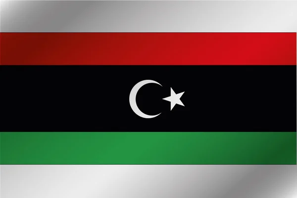 该国的利比亚 46 三维波浪旗图 — 图库照片