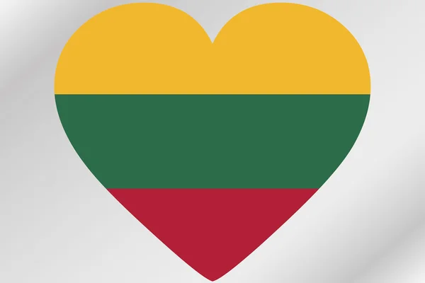 Прапор ілюстрація серця з прапор Литви — стокове фото