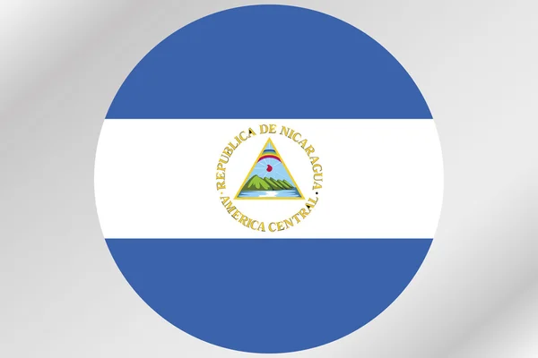 Ilustración de la bandera dentro de un círculo del país de Nicaragua — Foto de Stock