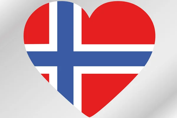 Flag Illustration of a heart with the flag of  Norway — Stock Photo, Image