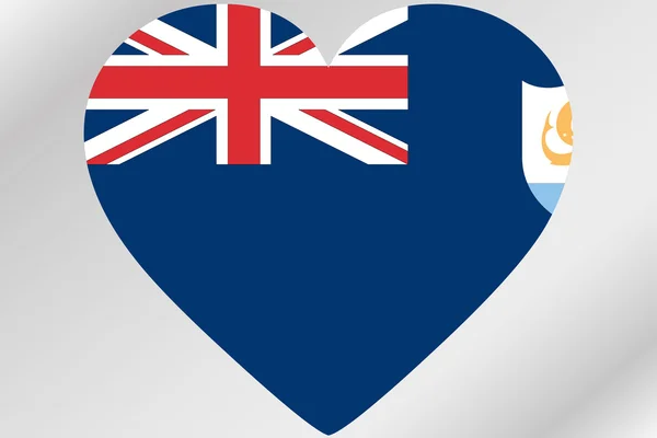 Flag Illustration of a heart with the flag of  Anguilla — Stock Photo, Image