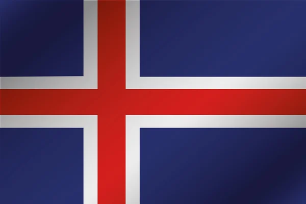 Bandera ondulada 3D Ilustración del país de Islandia — Foto de Stock