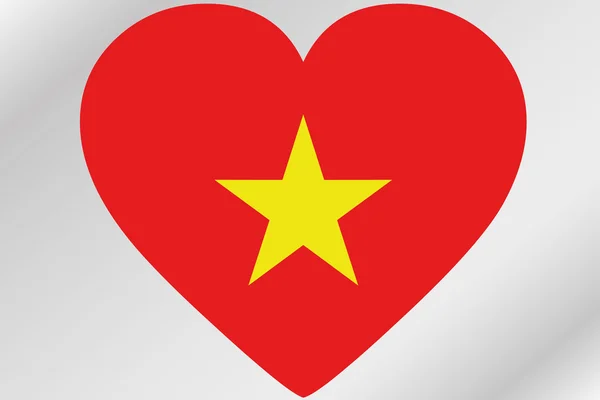 Fahnenabbildung eines Herzens mit der Flagge Vietnams — Stockfoto