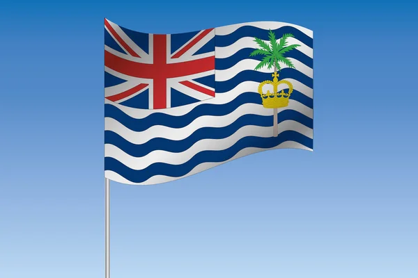 3D Bendera Ilustrasi melambaikan tangan di langit negara Britis — Stok Foto