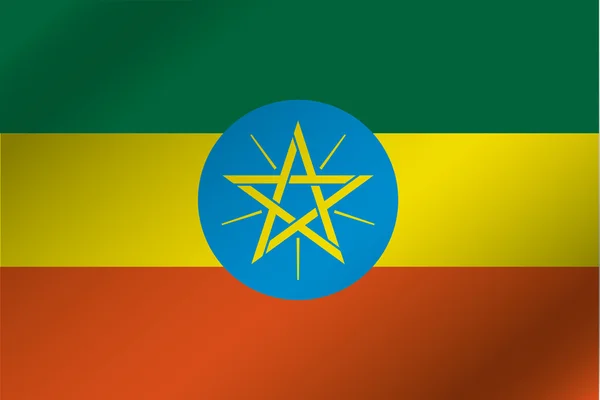 3D Wavy Flag Illustration of the country of  Ethiopia — Stock Photo, Image