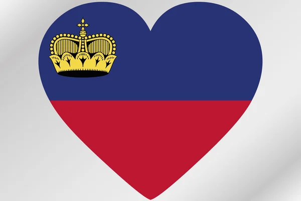 Vlajka ilustrace srdce s Lichtenštejnská vlajka — Stock fotografie