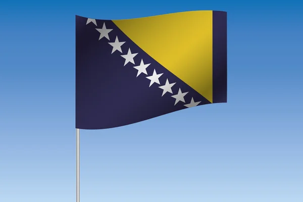 3D прапор ілюстрація розмахуючи в небо країни Боснії — стокове фото