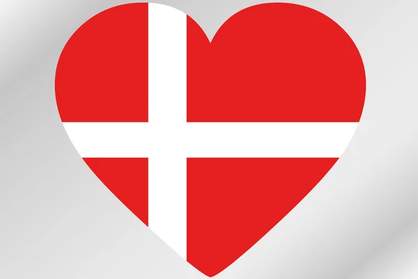 Bandiera Illustrazione di un cuore con la bandiera di Denmark — Foto Stock