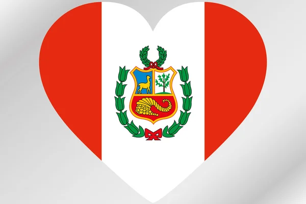 Bandiera Illustrazione di un cuore con la bandiera di Peru — Foto Stock