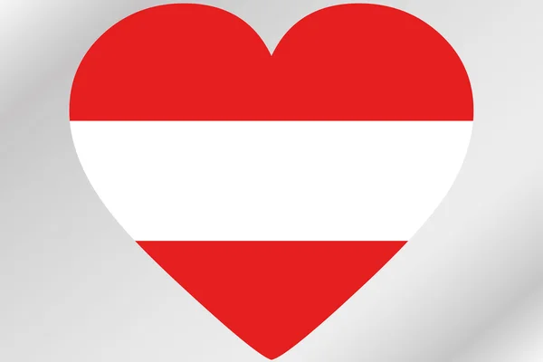 Bandeira Ilustração de um coração com a bandeira da Áustria — Fotografia de Stock