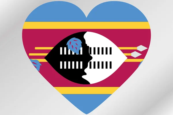 Flagga Illustration av ett hjärta med flaggan i Swaziland — Stockfoto