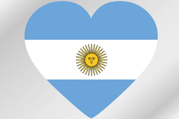 Прапор ілюстрація серця з прапор Аргентини — стокове фото