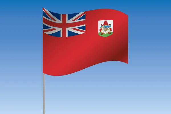 3D Bandeira Ilustração acenando no céu do país de Bermud — Fotografia de Stock