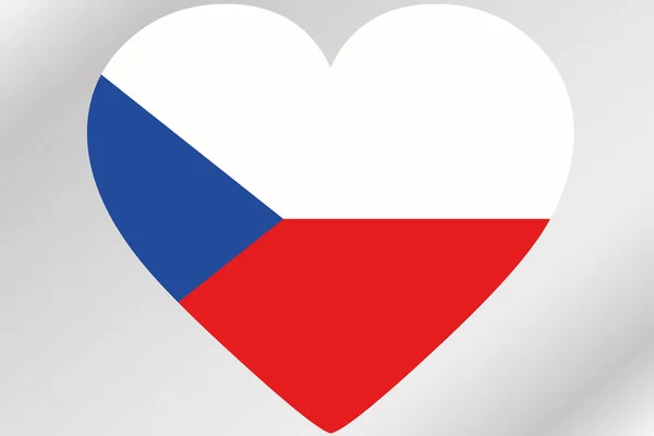 Vlajka ilustrace srdce s vlajkou ČR — Stock fotografie