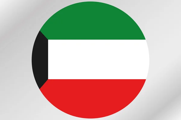 Ilustración de la bandera dentro de un círculo del país de Kuwait — Foto de Stock