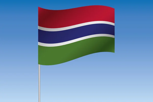 3D Flag Illustration waving in the sky of the country of  Gambia — Stock Photo, Image