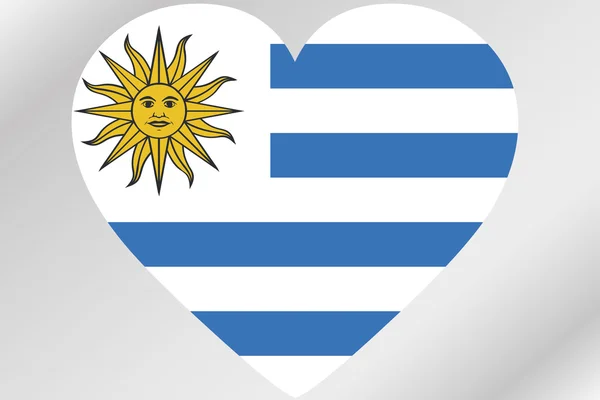 Bandera Ilustración de un corazón con la bandera de Uruguay —  Fotos de Stock