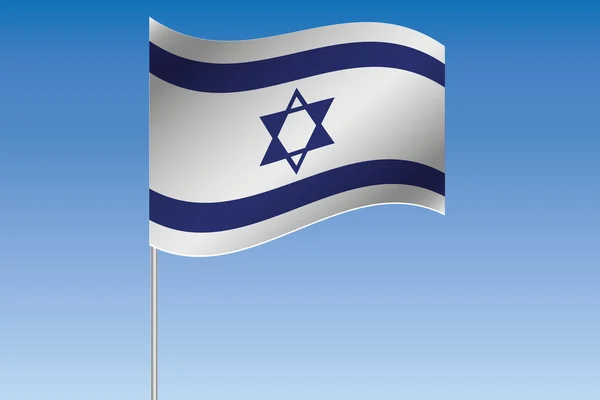 3D Flag Illustrazione sventolando nel cielo del paese di Israele — Foto Stock