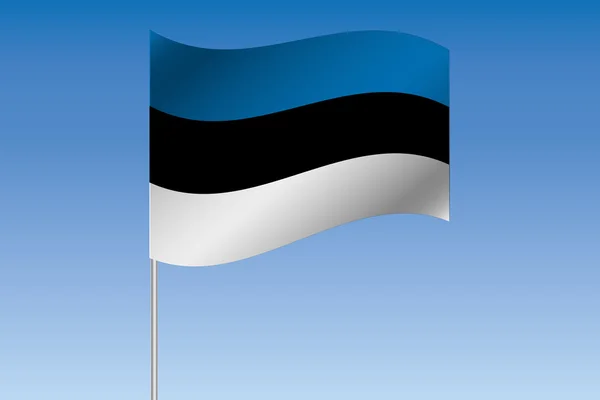 3D-s illusztráció zászló integet az égen, az ország Estoni — Stock Fotó