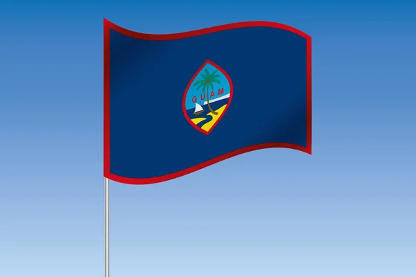 3D-иллюстрация флага, размахивающая в небе страны Гуам — стоковое фото