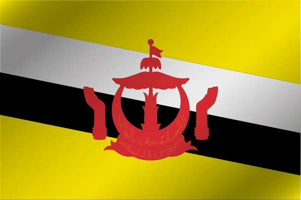 Ilustrasi Bendera Gelombang 3D dari negara Brunei — Stok Foto