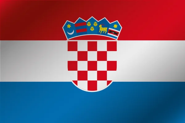 Bandera ondulada 3D Ilustración del país de Croacia — Foto de Stock