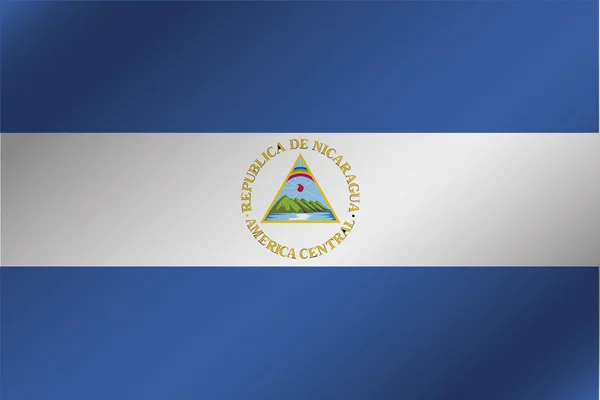 Ilustración de la bandera ondulada 3D del país de Nicaragua — Foto de Stock