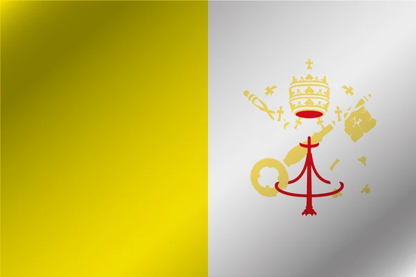 3D wellenförmige Flagge Illustration des Landes von Vatican — Stockfoto