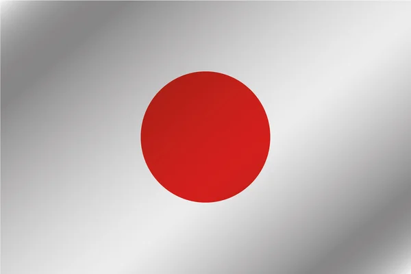 3d wellige Flagge Illustration des Landes von Japan — Stockfoto