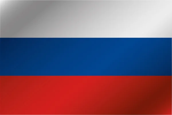 3D vågiga flagga Illustration av landet av Ryssland — Stockfoto