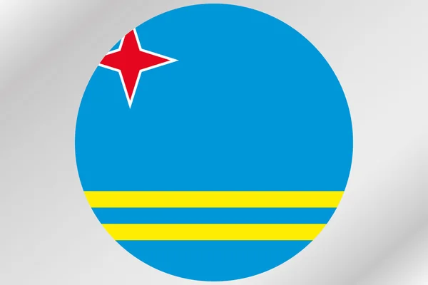 Bandeira Ilustração dentro de um círculo do país de Aruba — Fotografia de Stock