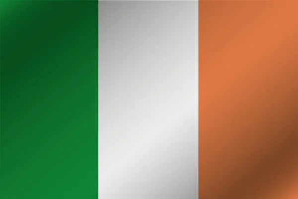 3D wellenförmige Flagge Illustration des Landes Irland — Stockfoto