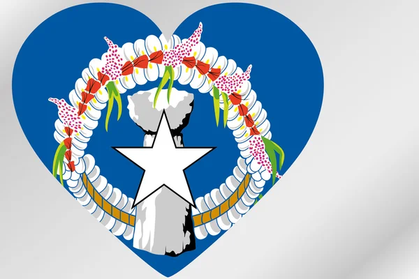 一颗心的马里亚纳群岛国旗的国旗插图 — 图库照片