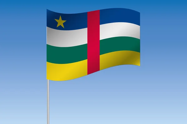 Ilustración de la bandera 3D ondeando en el cielo del país de Centra —  Fotos de Stock
