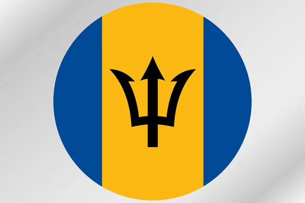 Flag Illustration within a circle of the country of  Barbados — Stock Photo, Image