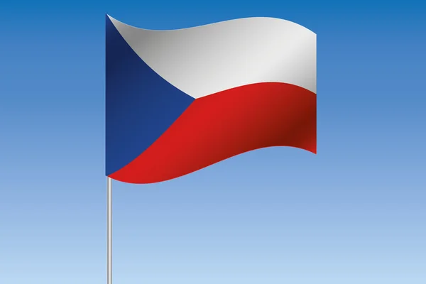 3D Flag Illustrazione sventola nel cielo del paese di Czech — Foto Stock