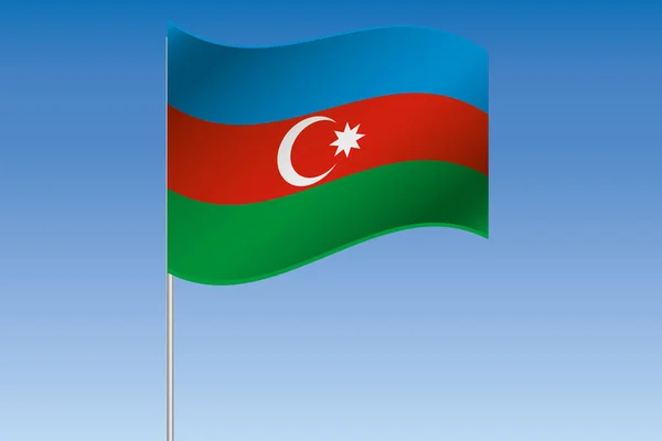 3D flaga ilustracja macha w niebo kraju Azerba — Zdjęcie stockowe