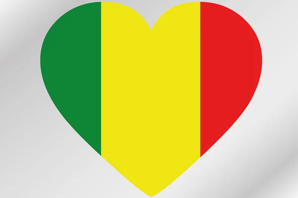 Bandera Ilustración de un corazón con la bandera de Malí — Foto de Stock