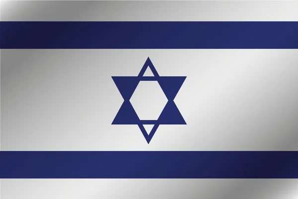 3D κυματιστή σημαία εικονογράφηση του κράτους του Ισραήλ — Φωτογραφία Αρχείου