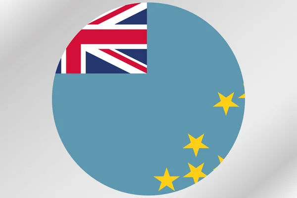 Vlag illustratie binnen een cirkel van het land van Tavalu — Stockfoto