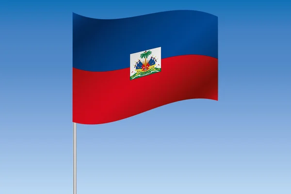 3D Bandeira Ilustração acenando no céu do país do Haiti — Fotografia de Stock