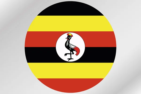 Vlajka ilustrace v kruhu země Ugandy — Stock fotografie